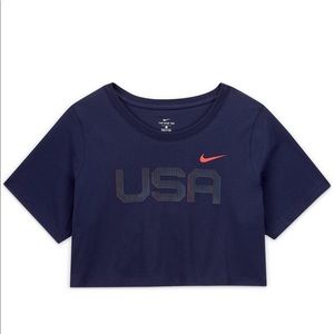 Nike Plus Size Cotton Cropped USA T-Shirt